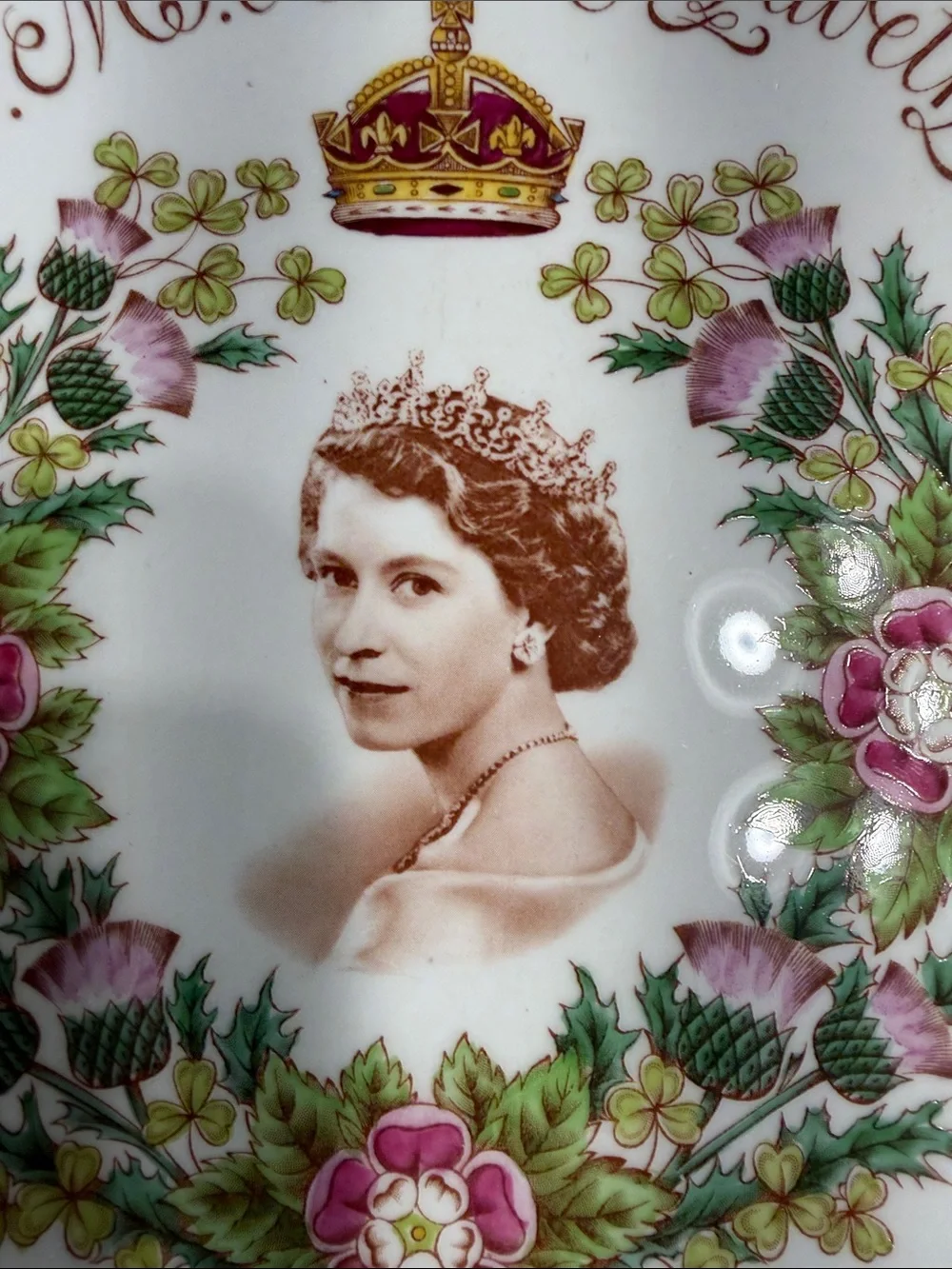Vintage 1953 Queen Elizabeth II Coronation Commemorative Plate Tuscan Fine China